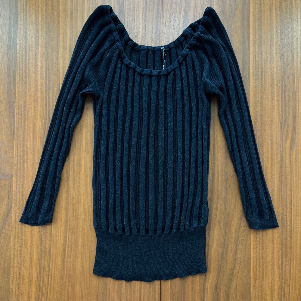 Y2K Vintage 2006 The Limited Silk Cashmere Sweater Ribbed Sparkly Top Medium